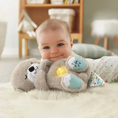 Soothing Breathing Otter Toy - Sleep Partner with Light