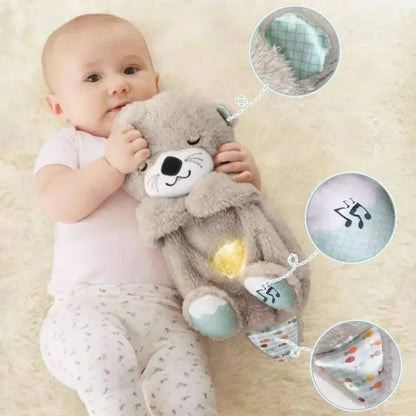 Soothing Breathing Otter Toy - Sleep Partner with Light